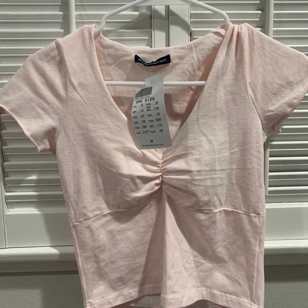 brandy melville light pink gina top